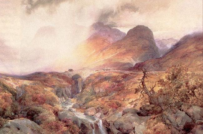 Moran, Thomas Pass at Glencoe, Scotland France oil painting art